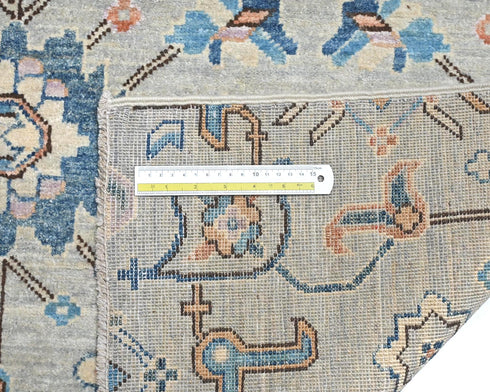 12 Ft Silver Gray Aryana Afghan Hand Knotted Veg Dye Wool Runner Rug